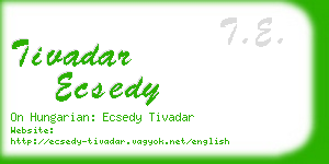 tivadar ecsedy business card